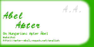 abel apter business card